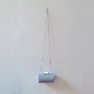 Silver metal evening bag